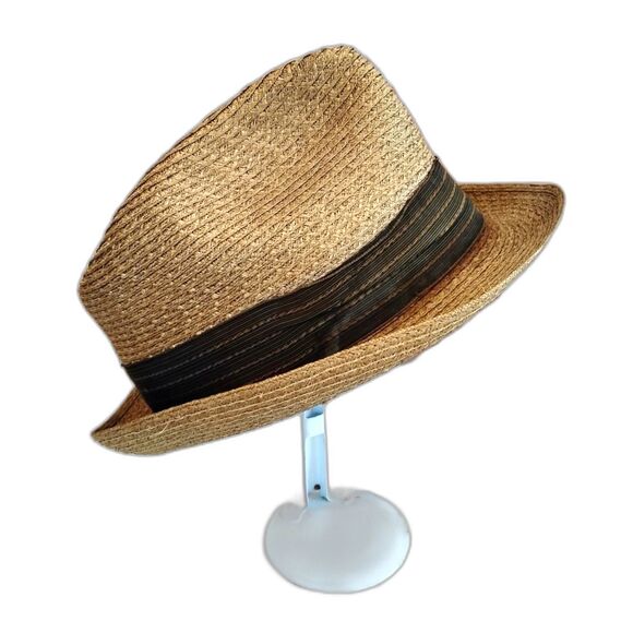 Vintage 50s, 60s Winston Straw Fedora Hat, Size 7 1/8 - Picture 1 of 6